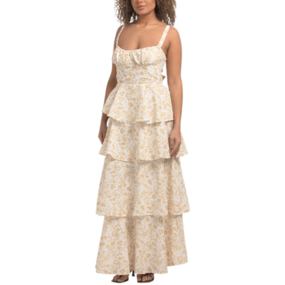 SELFIE LESLIE Provence Bloom Tiered Maxi Dress